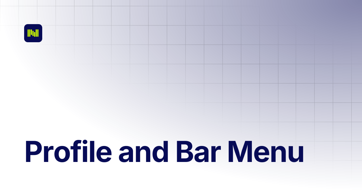 Profile and Bar Menu | Nodeum Docs